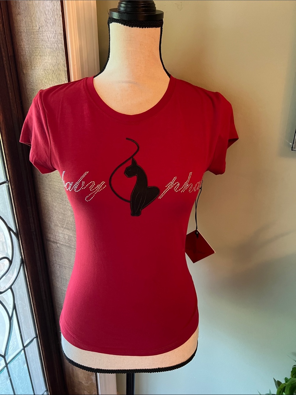 Red Graphic Cat Tee – Baby Phat Style